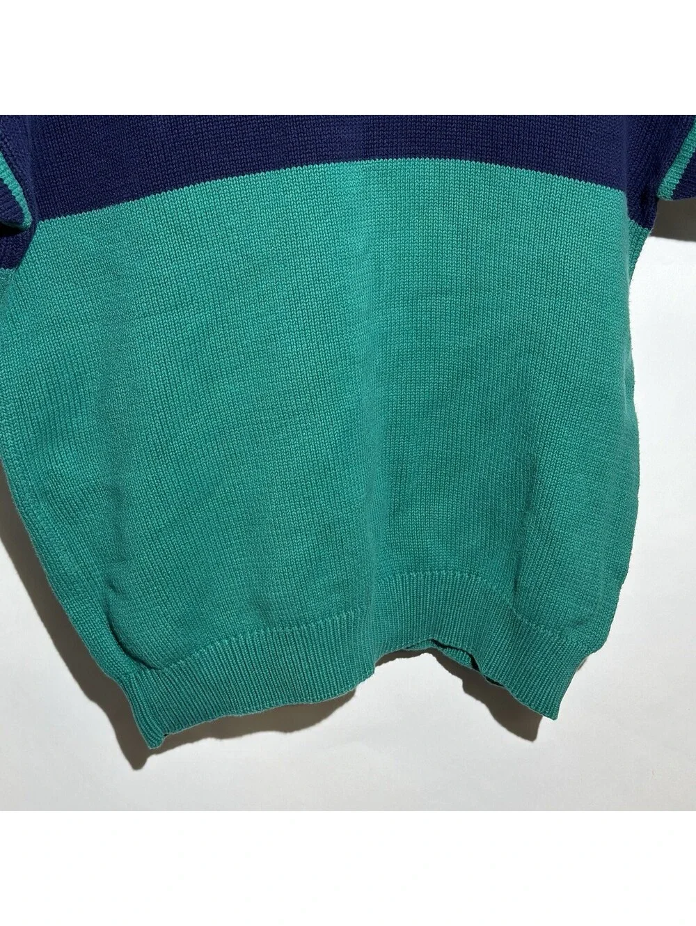 Vintage IZOD Striped Crewneck Sweater Men’s XL Green Blue Red Knit Pullover